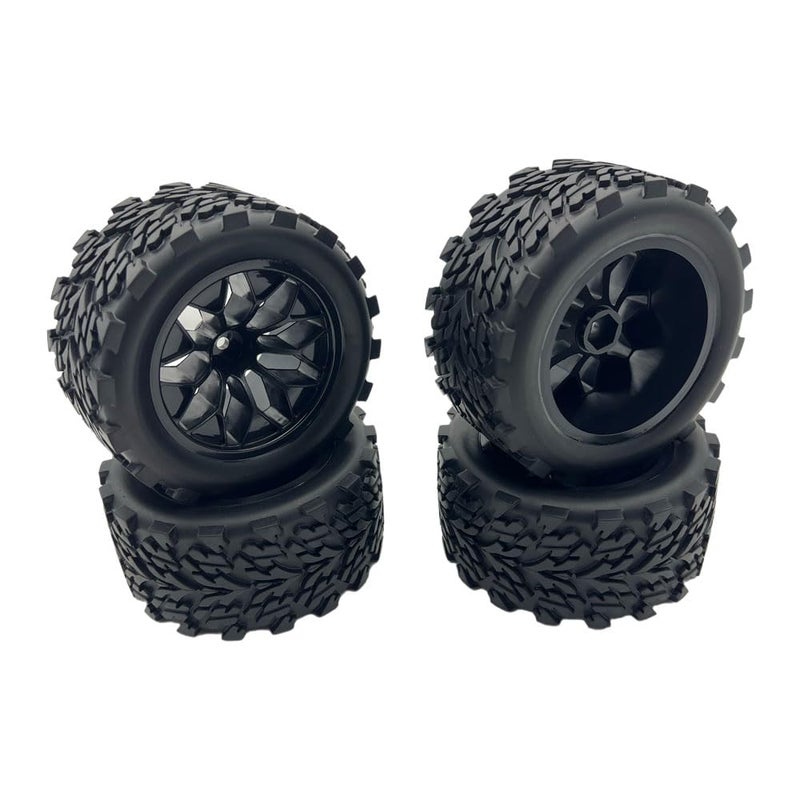 ZRRC 12mm Hex RC Wheels and Tires 1/10 Scale RC Truck Tires and Wheels for Traxxas Rustler Stampede 2wd 4x4 vxl Hoss E-Revo Redcat Volcano EPX RIAARIO AMORIL Tires and Wheels Preglued 4PCS - Image 1